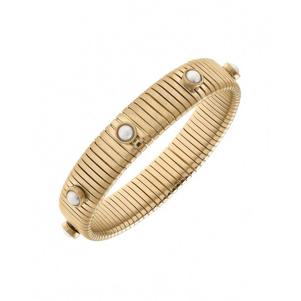 NEW CANVAS STYLE women's winston pearl watchband bangle in gold